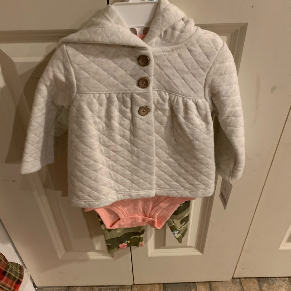 Three Piece Carter’s set…New w/ tags! Pants, onesie, and jacket